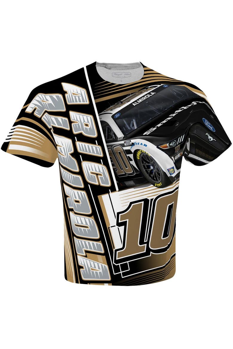 Men's Stewart-Haas Racing Team Collection White Aric Almirola Smithfield Sublimated Dynamic Total Print T-Shirt, Alternate, color, White