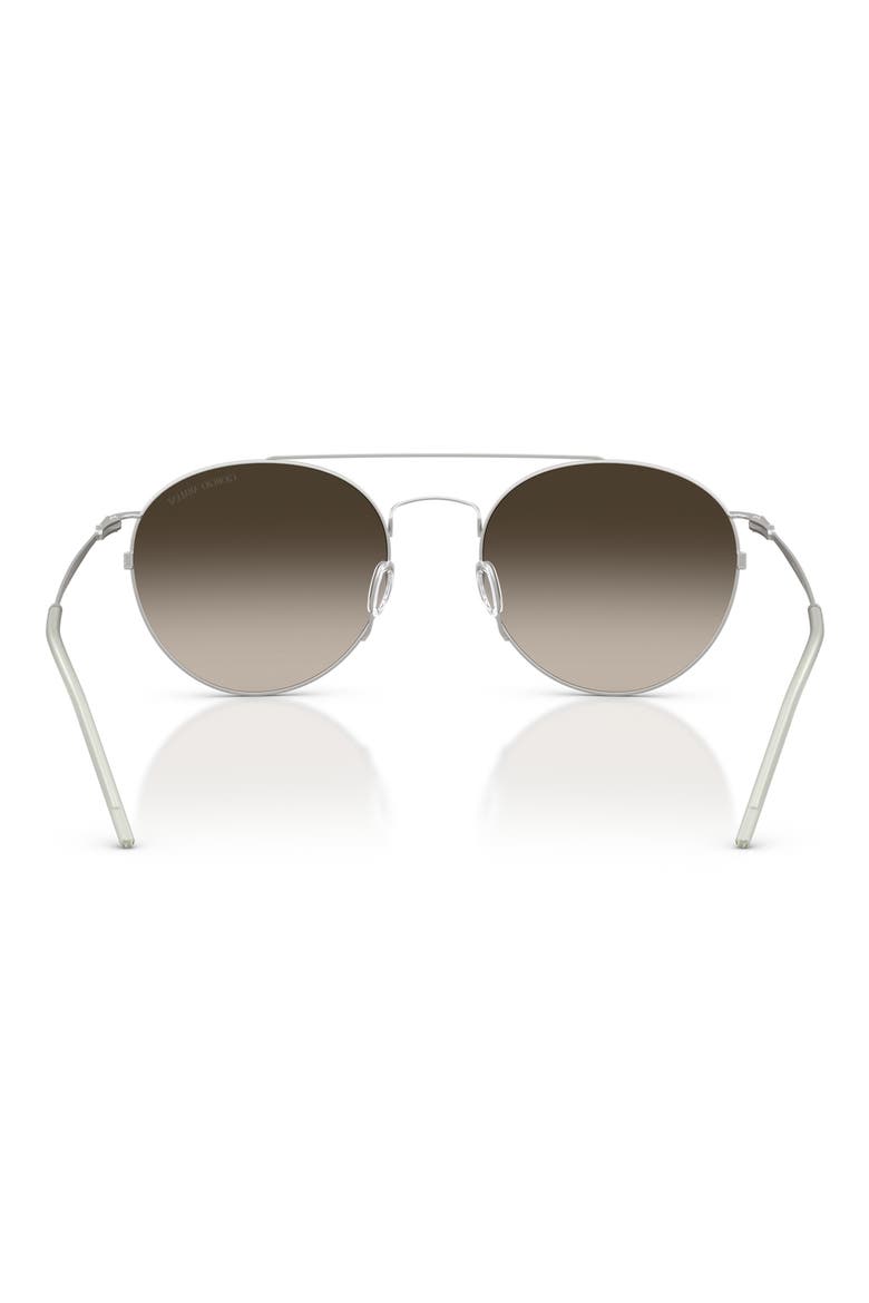 53mm Round Sunglasses, Alternate, color, MATTE SILVER / GRADIENT BROWN