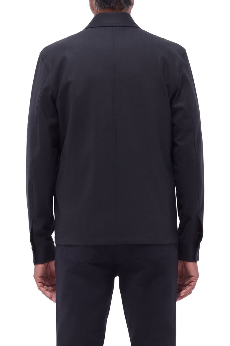 Stretch Wool Zip Shirt Jacket, Alternate, color, BLACK