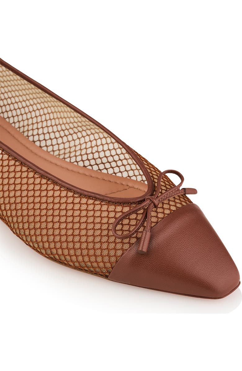Aquazzura Gioia Cap Toe Ballet Flat, Alternate, color, Tobacco/ Rich Cognac