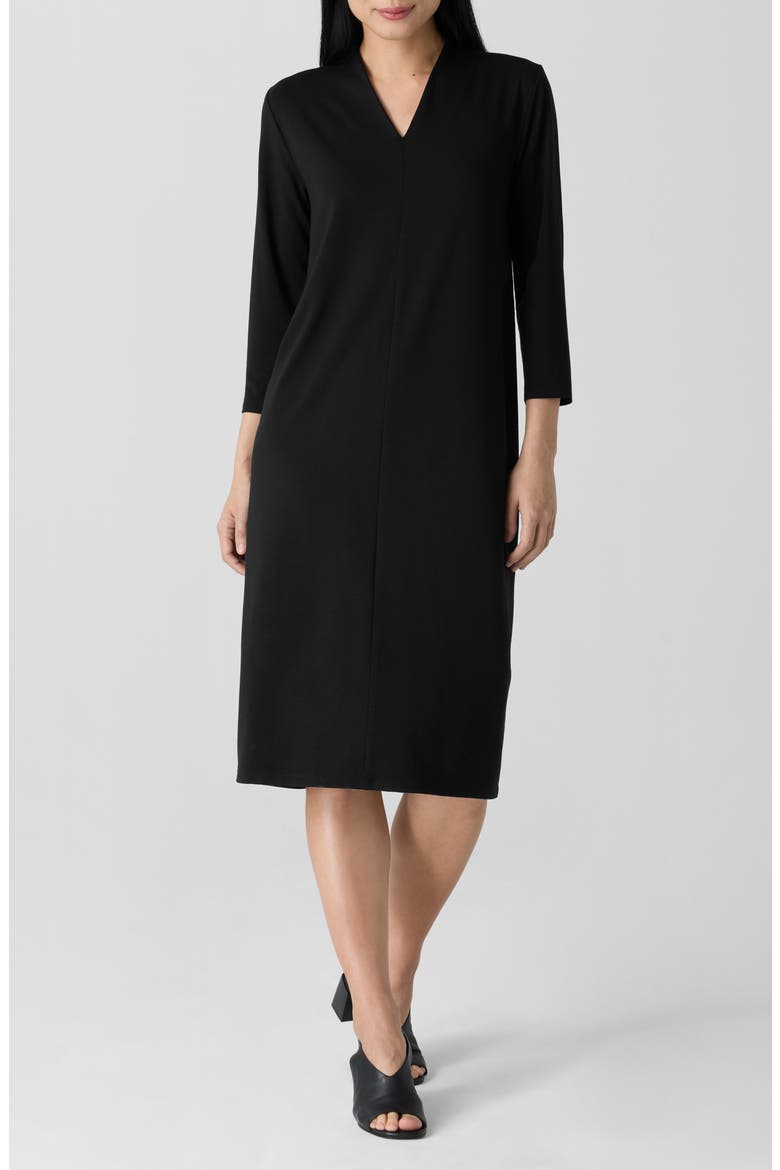 Jersey Sheath Midi Dress, Main, color, BLACK