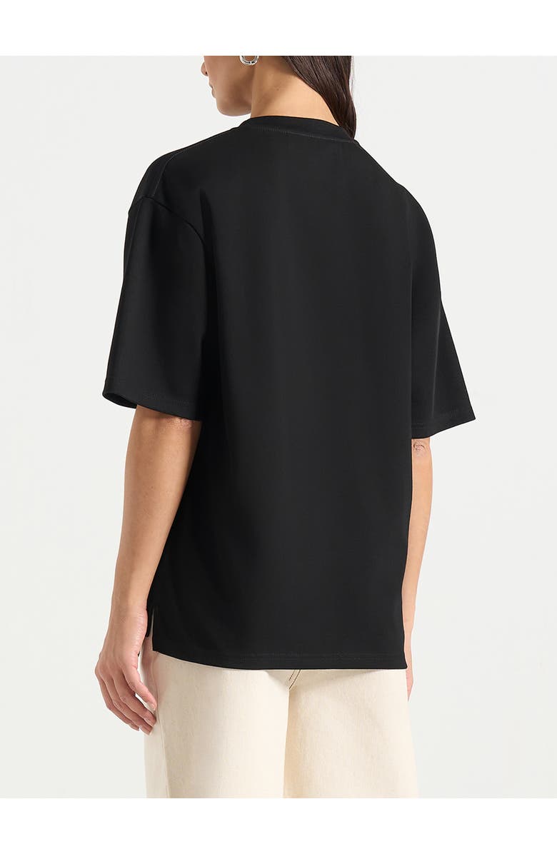 Manière De Voir TS008 Unisex Floral Eiffel Cotton T-Shirt, Alternate, color, Black