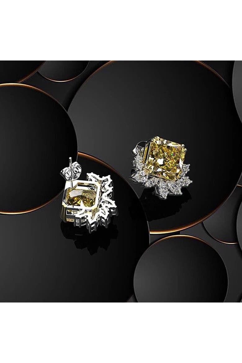 Radiant canary stud earrings, Alternate, color, yellow