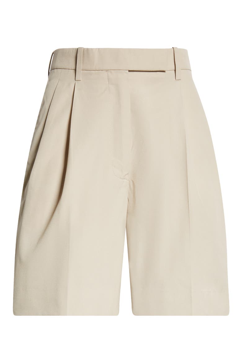 High Waist Double Pleat Shorts, Alternate, color, KHAKI