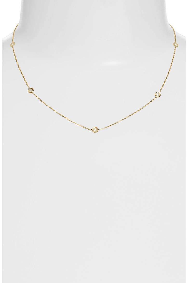 Diamond Station Necklace, Main, color, WHITE