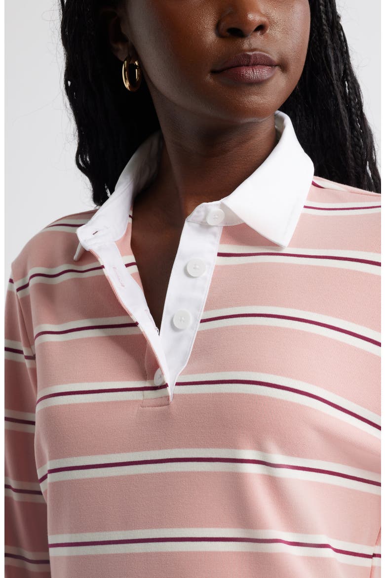 Stripe Long Sleeve Rugby Polo, Alternate, color, PINK EMILIA STRIPE