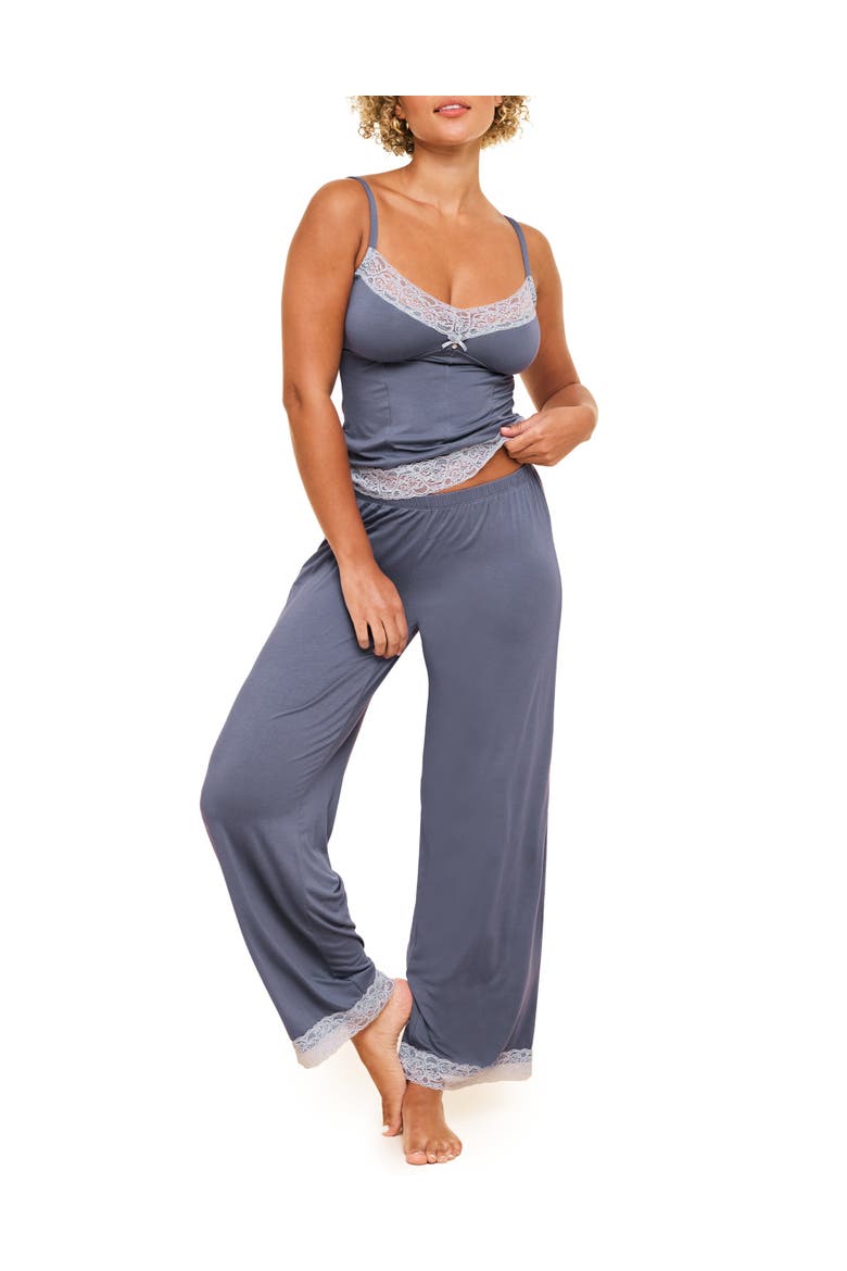 Suzanna Pajama Cami And Pants Set, Main, color, Dark grey