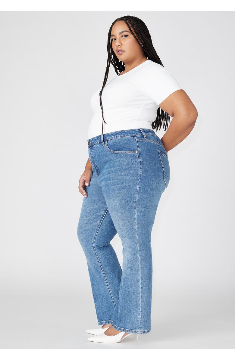 ELOQUII The Flare Leg Jean, Alternate, color, Medium Wash Denim