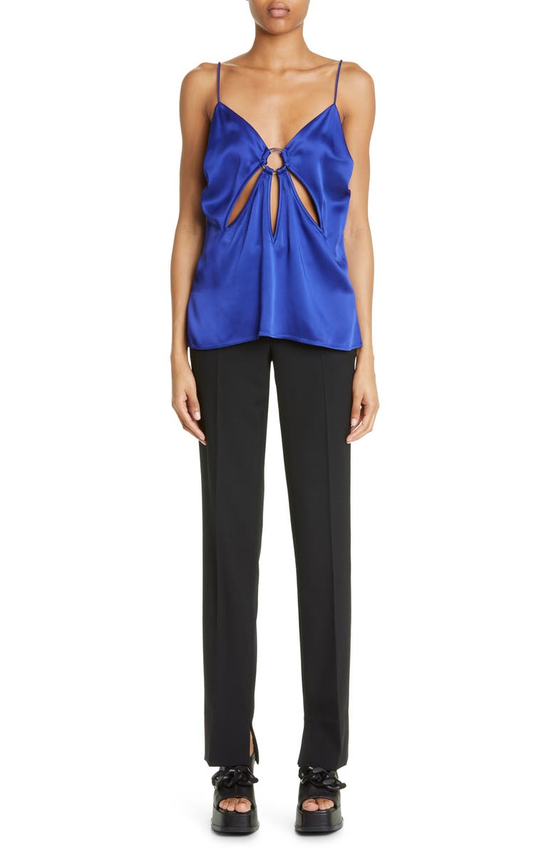 Stella McCartney O-Ring Cutout Satin Camisole, Alternate, color,