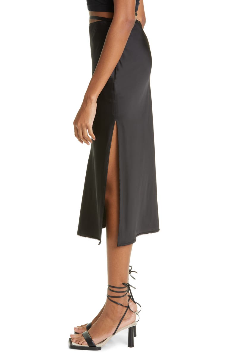 Jacquemus La Jupe Notte Satin Skirt, Alternate, color, 