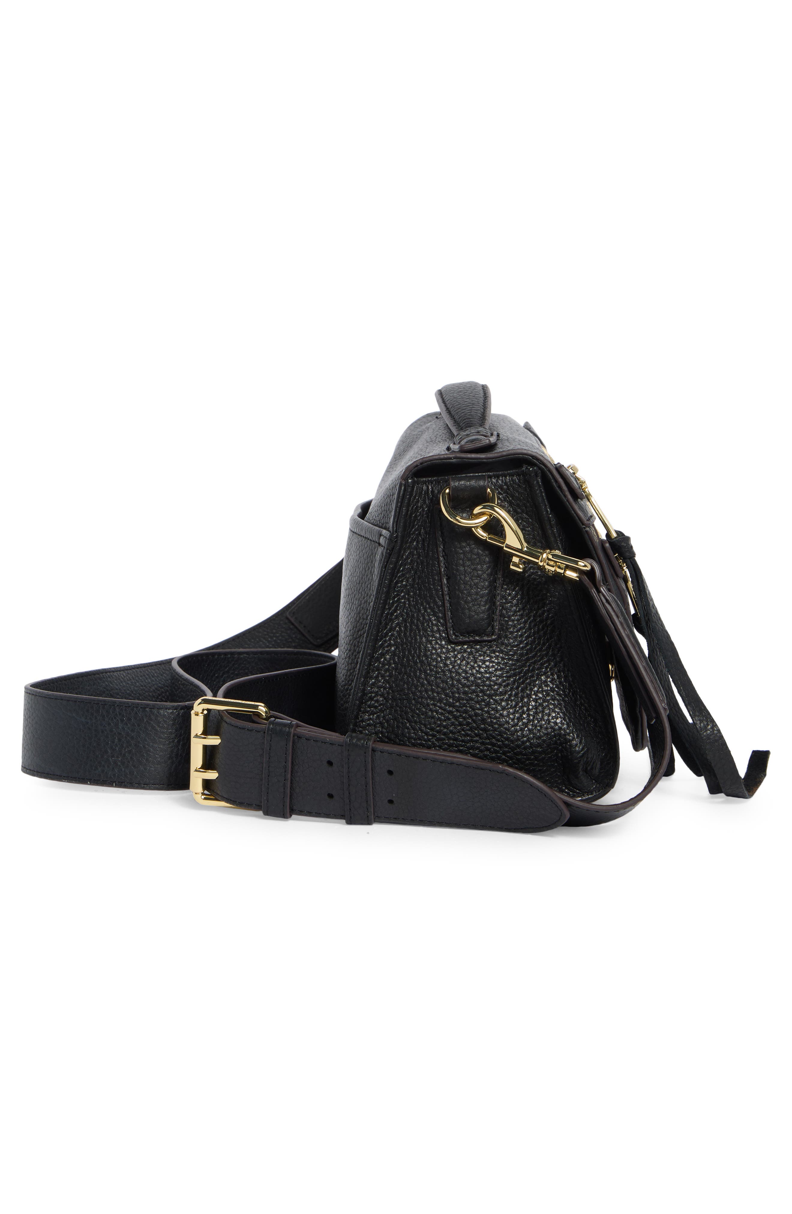 AIMEE Aurora Leather Crossbody Bag, Alternate, color, Black/ Black