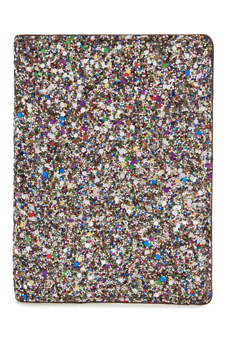 Glitter Passport Holder, Main, color, SILVER MULTI