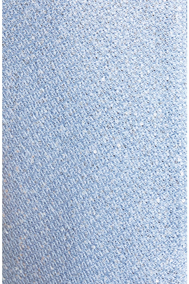 Stud Trim Sequin Knit A-Line Minidress, Alternate, color, STEELY BLUE