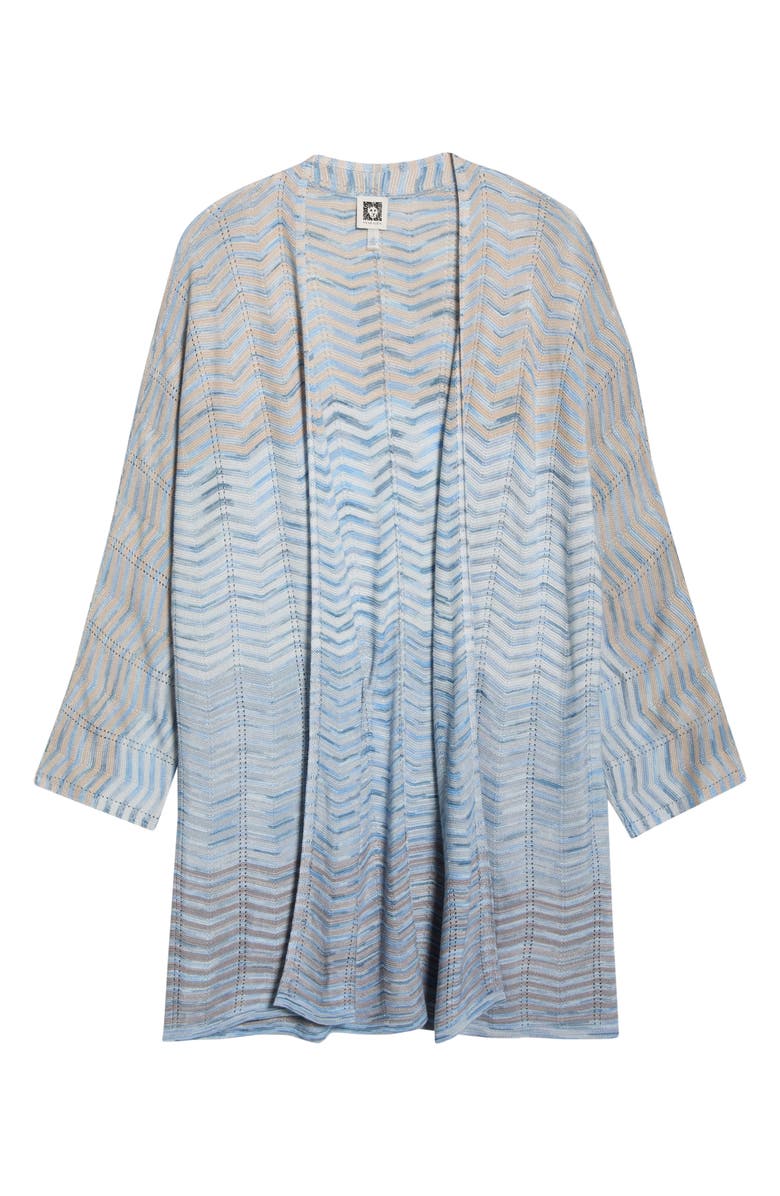 Anne Klein Zig Zag Cardigan, Alternate, color, Opal Blue Multi