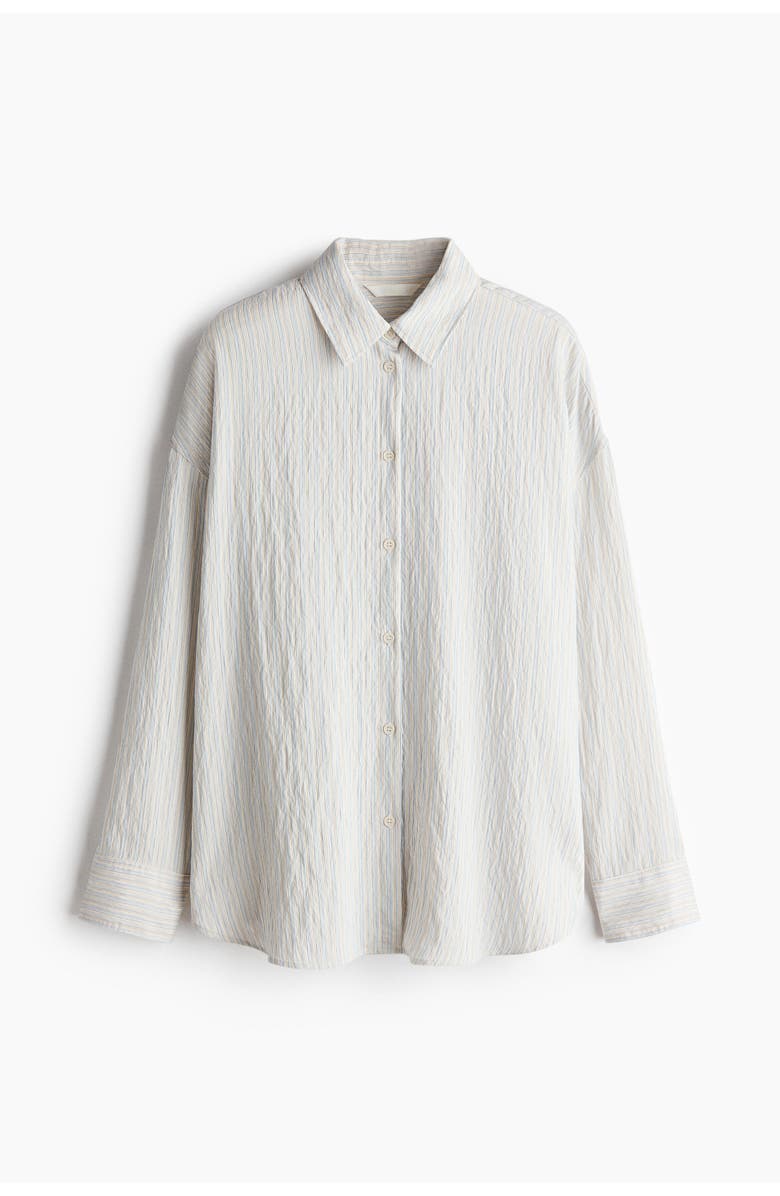 H&M Oversized Shirt, Alternate, color, White/Blue Striped