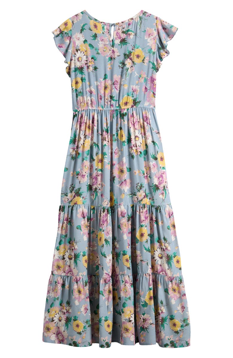 Ava & Yelly Kids' Floral Maxi Dress, Alternate, color, Grey