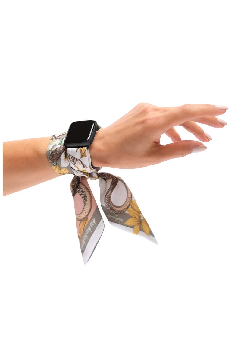 Foreplay Venom 2 Apple Watch® Scarf Watchband, Alternate, color, DUSTY ROSE/GREY/ BLACK
