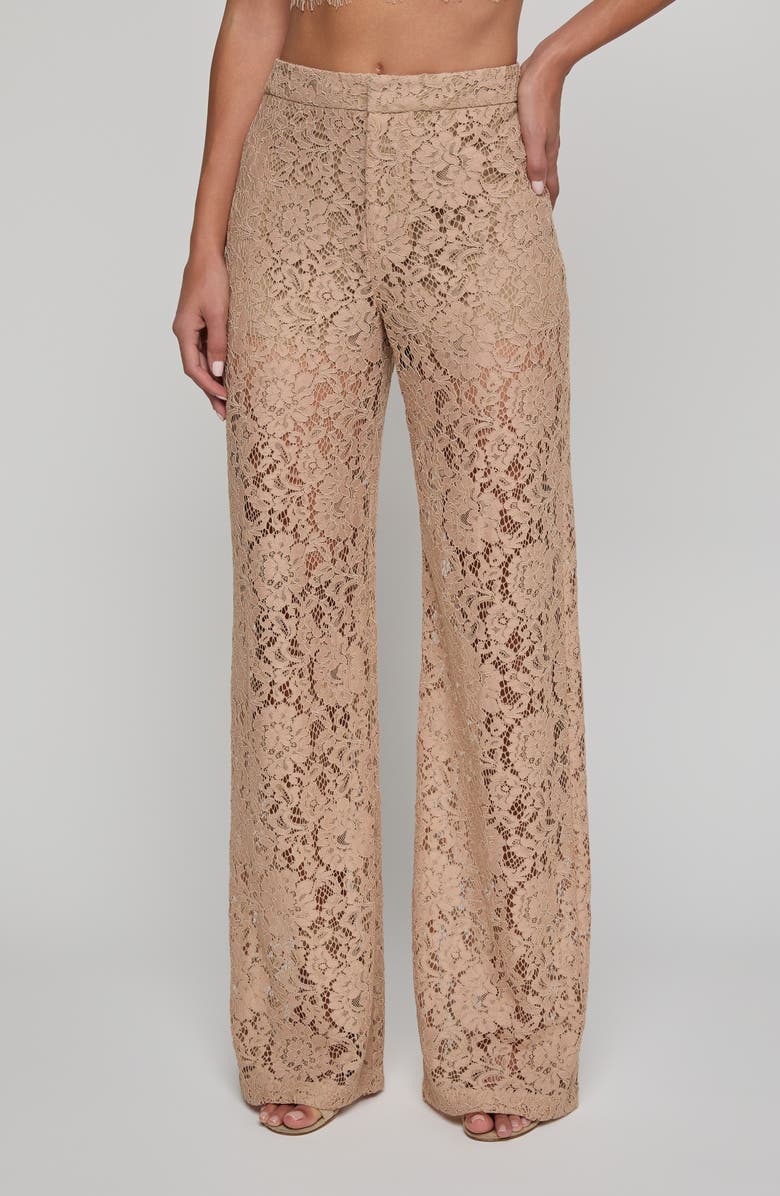 L'AGENCE Livvy High Waist Lace Straight Leg Pants, Main, color, 