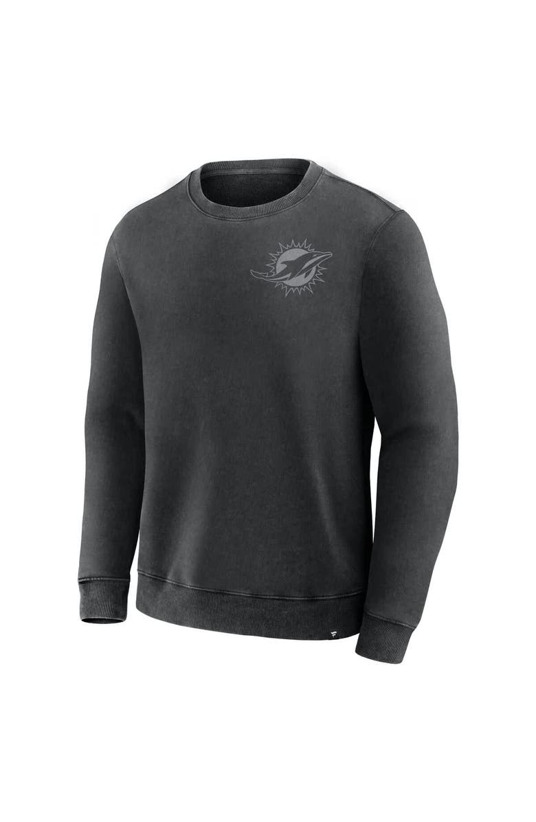FANATICS Men's Fanatics Black Miami Dolphins Deep Route Pullover Sweatshirt, Alternate, color, Black