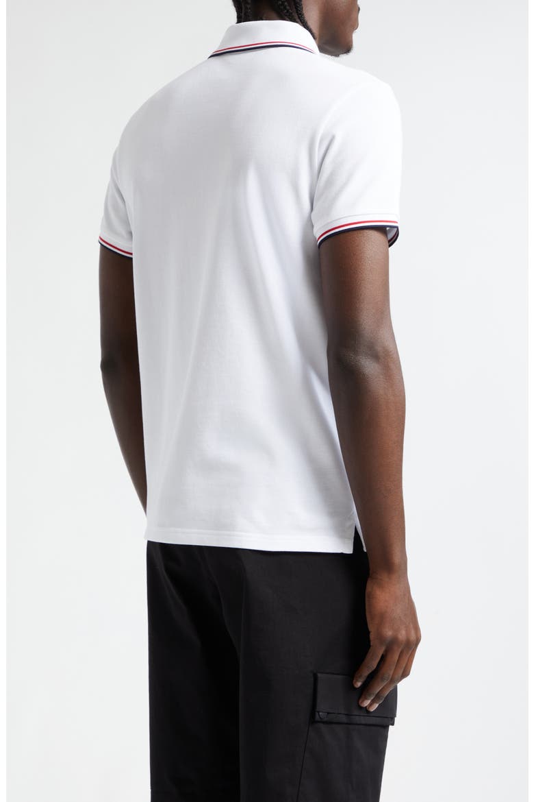 Tipped Cotton Piqué Polo, Alternate, color, WHITE/ WHITE