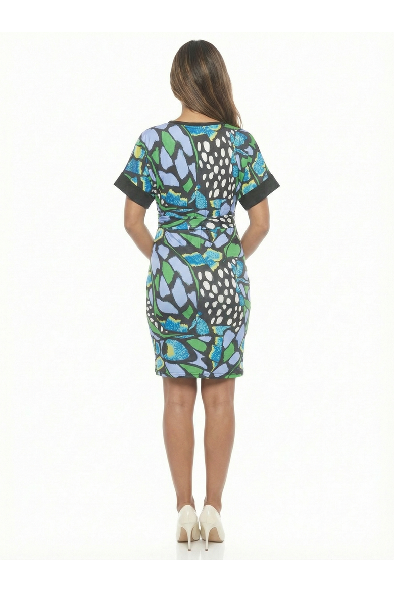 Maternity Butterfly Short Sleeve Knee Length T-Shirt Dress, Alternate, color, Blue Multi