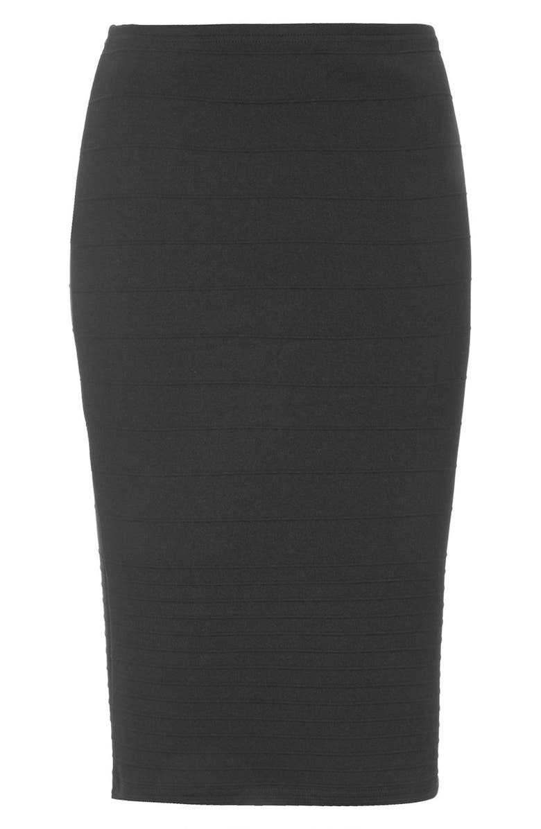 Topshop Graduated Rib Body-Con Skirt, Alternate, color,