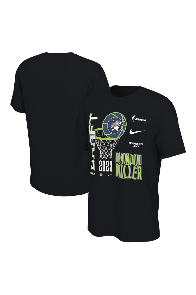 Unisex Nike Diamond Miller Black Minnesota Lynx 2023 WNBA Draft Name & Number T-Shirt, Main, color, Black