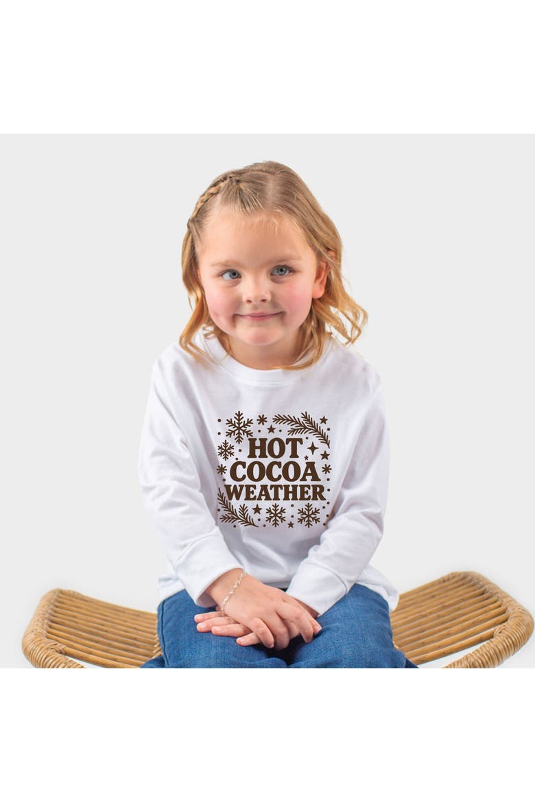 Hot Cocoa Weather Snowflakes Long Sleeve Tee Toddler, Alternate, color, White