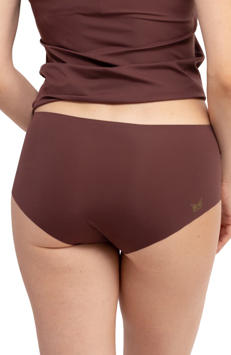 Uwila Warrior Soft Seamless Briefs with Lace, Alternate, color, Chocolate