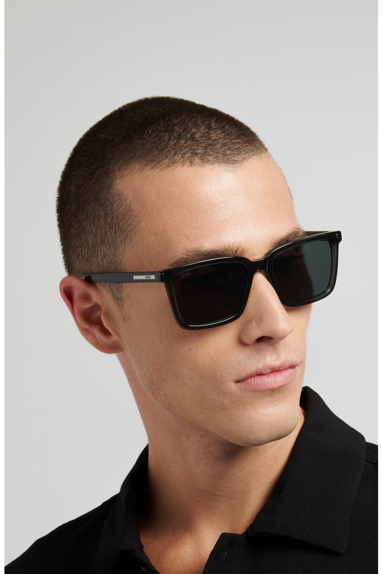 55mm Sunglasses, Alternate, color, GREEN/ GREEN