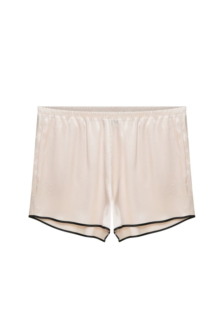 Silk Short Pyjama Suit, Alternate, color, Champagne