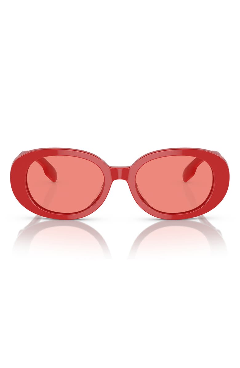 Burberry Kids' 48mm Oval Sunglasses, Main, color, Red / Pink