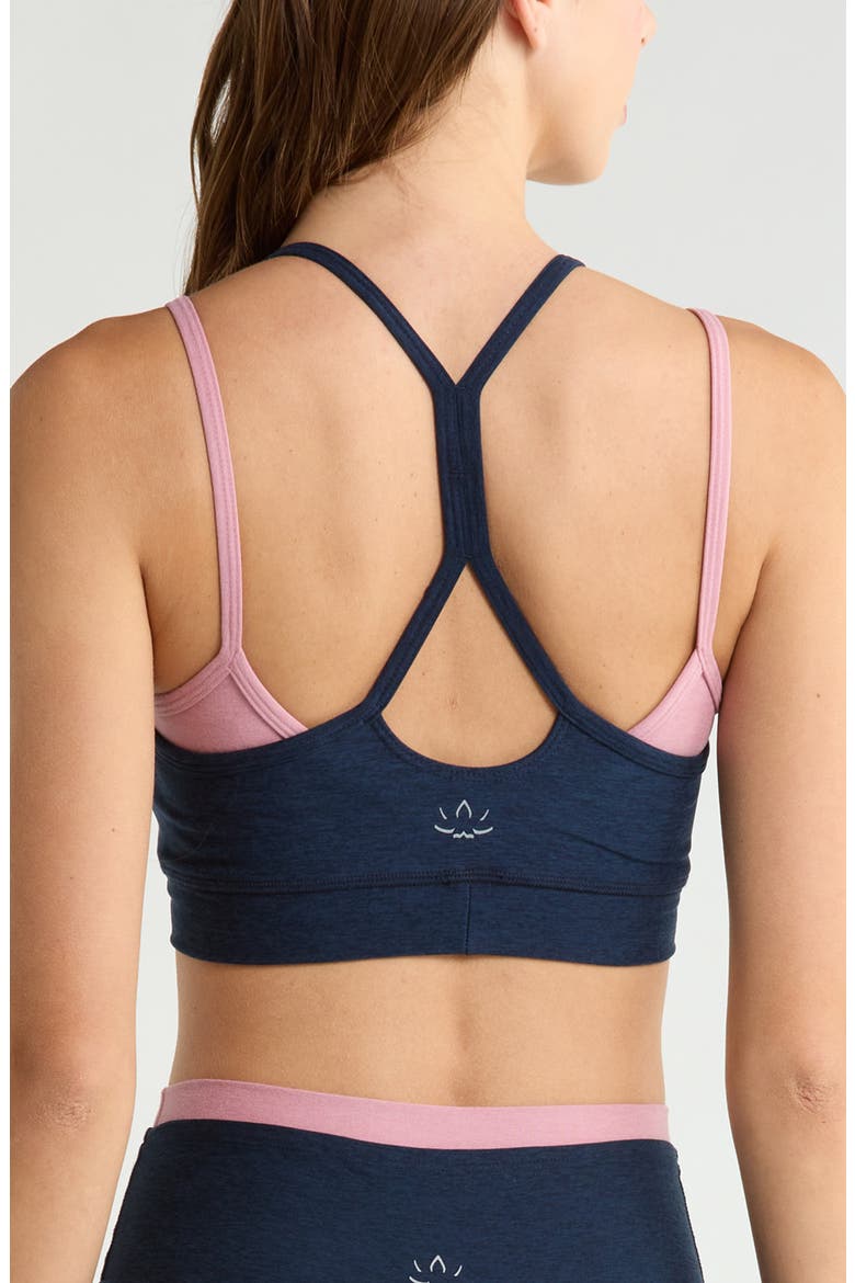 Space Dye Long Layered Bra, Alternate, color, NOCTURNAL NAVY/ BALLET PINK