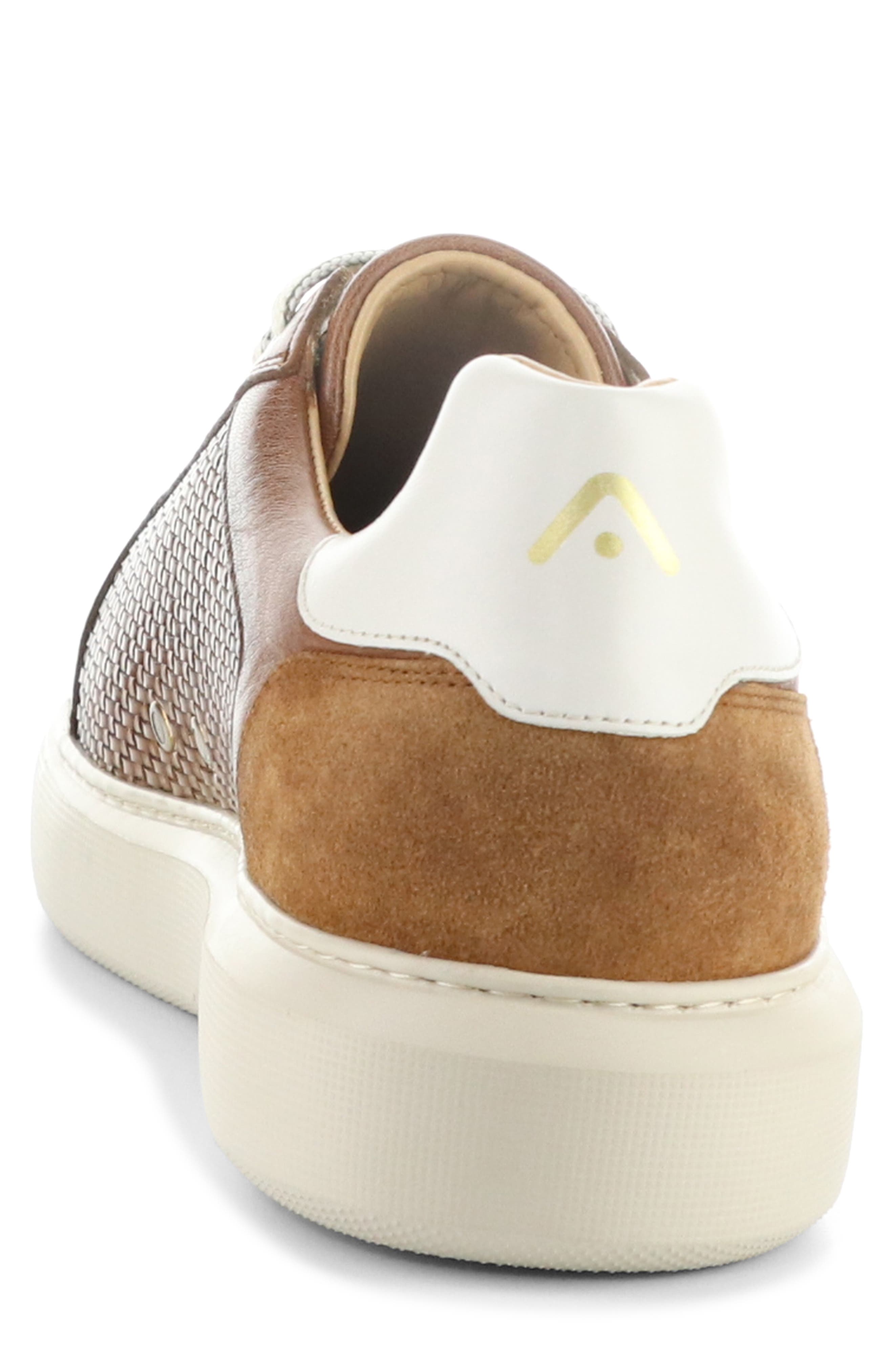 Ambitious 13450A Woven Low Top Sneaker, Alternate, color, Cognac Leather
