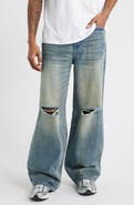 RtA Franco Ripped Wide Leg Jeans