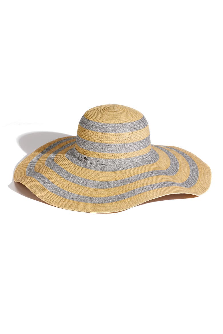 Stripe Floppy Paper Straw Hat, Main, color, NATURAL