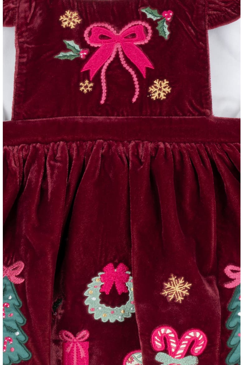 Kids' Velvet Applique Jumper & Top Set, Alternate, color, BURGUNDY