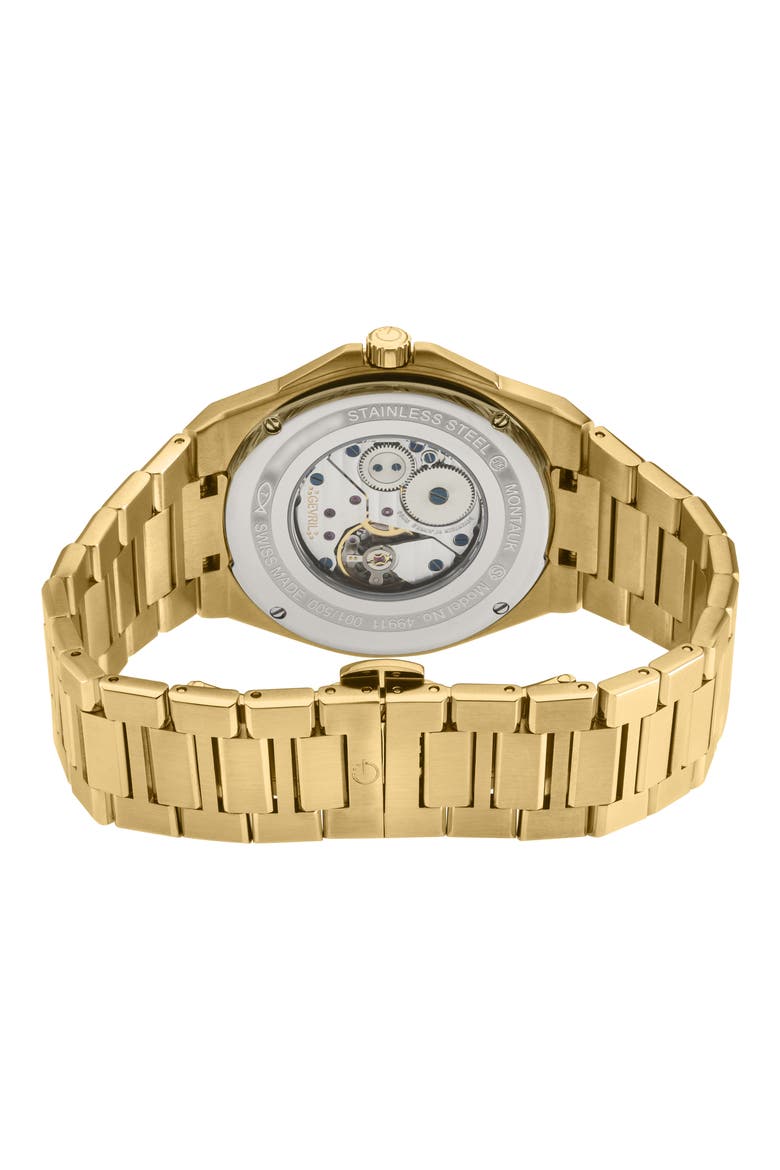 Montauk Mechanical Bracelet Watch, Alternate, color, GOLD
