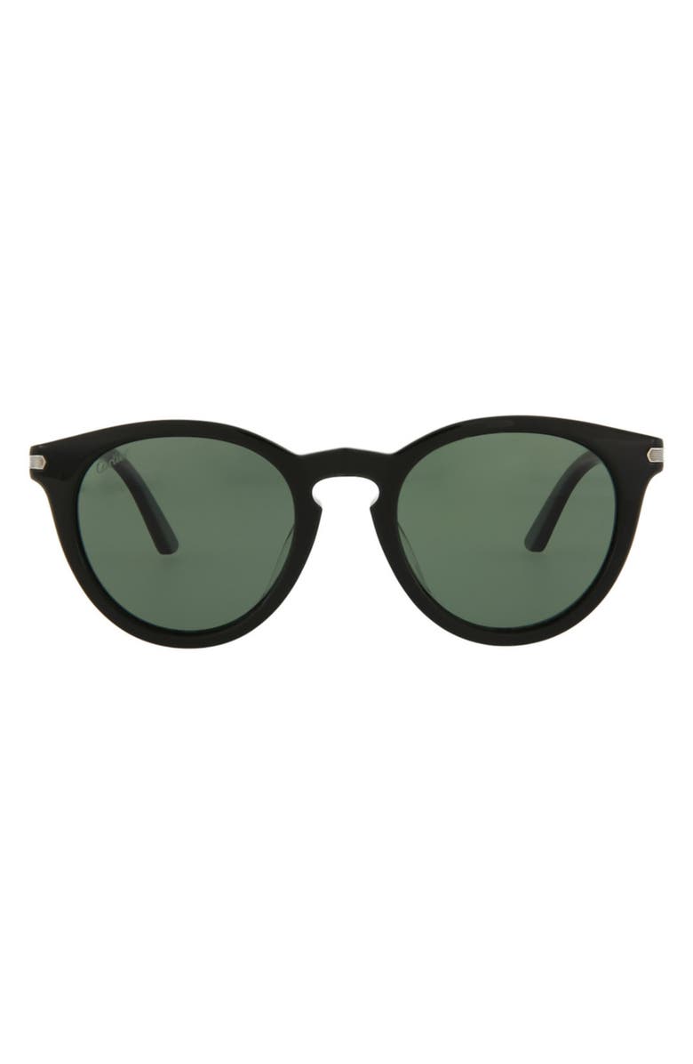 Cartier 49mm Oval Sunglasses, Main, color, Black Black Green