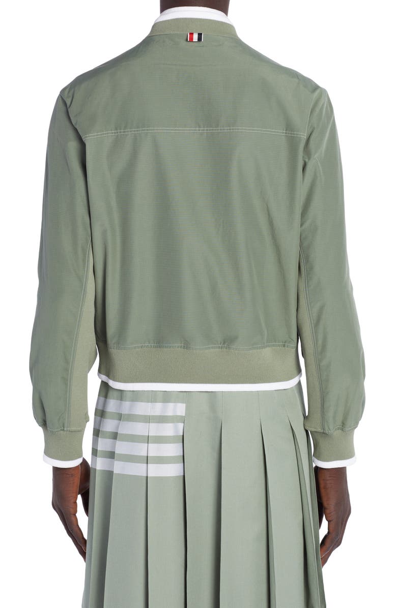 Thom Browne Mixed Media Bomber Jacket, Alternate, color,