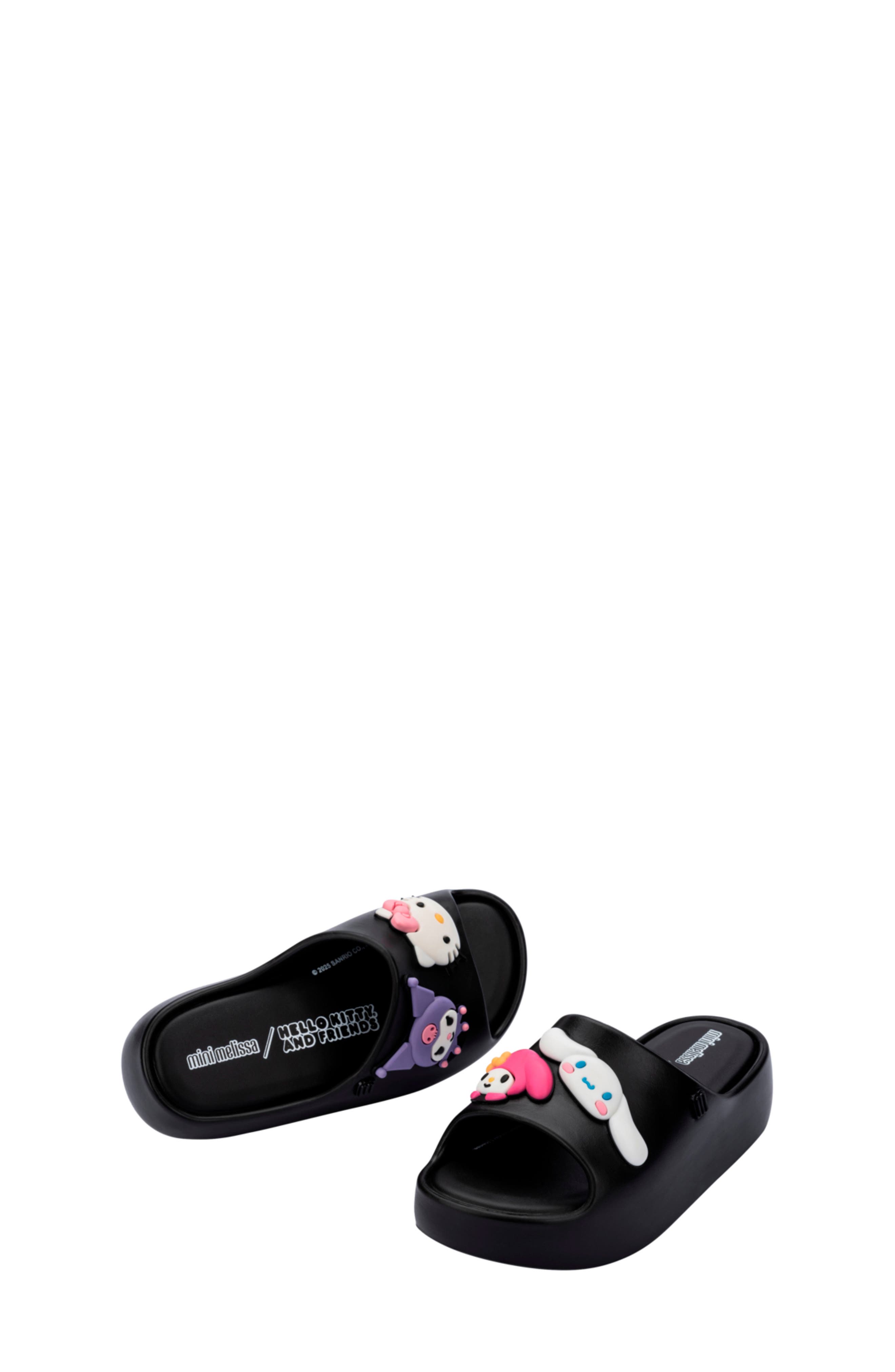 Mini Melissa x Sanrio Kids' Free Platform Slide Sandal, Alternate, color, Black
