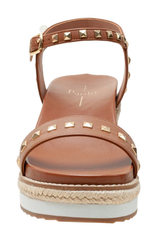 Linea Paolo Vichi Ankle Strap Espadrille Platform Wedge Sandal In Brown