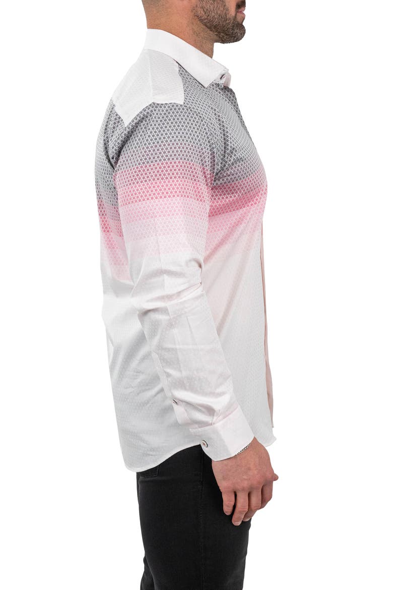 Fibonacci Jacqdegrade Pink Contemporary Fit Button-Up Shirt, Alternate, color, PINK