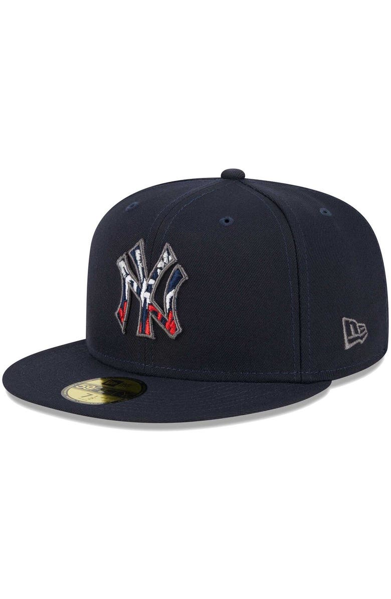 New Era Men's New Era Navy New York Yankees Script Fill 59FIFTY Fitted Hat, Alternate, color,