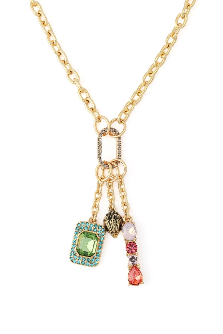 Stone Eagle Charm Necklace, Main, color, GOLD MULTI