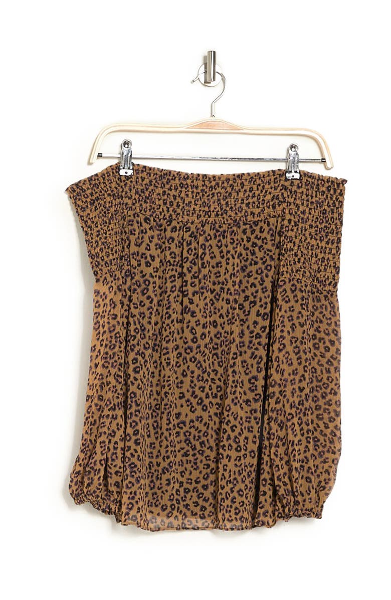 CeCe Leopard Print Smocked Off-the-Shoulder Top, Alternate, color, 