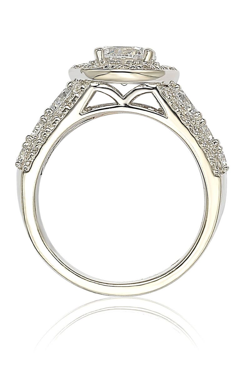 Sterling Silver White CZ Engagement Ring, Alternate, color, WHITE