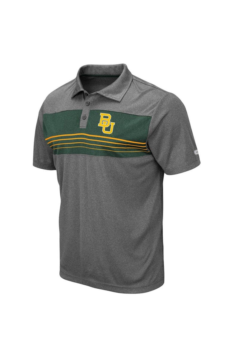 COLOSSEUM Men's Colosseum Heathered Charcoal Baylor Bears Smithers Polo, Alternate, color, 