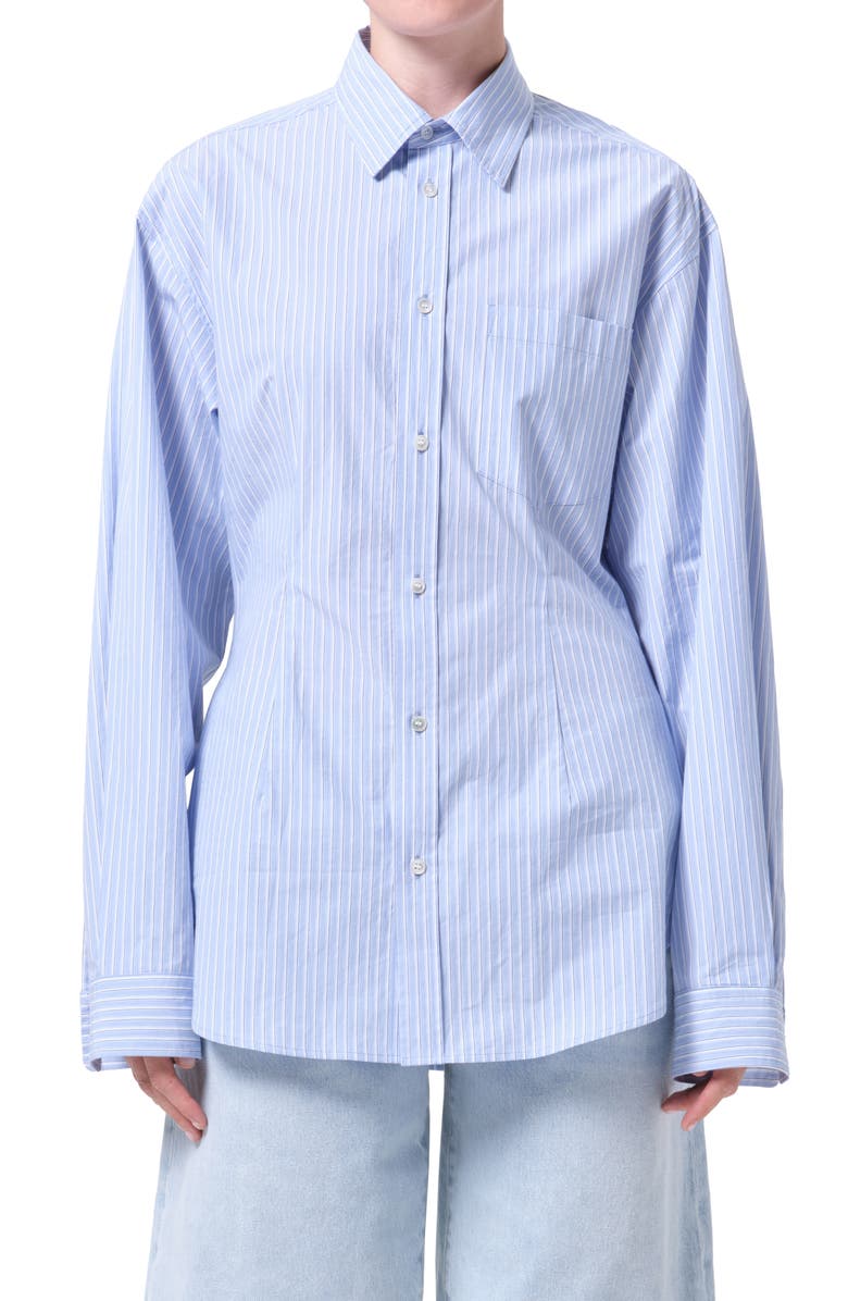 AGOLDE Cinch Stripe Button-Up Shirt, Main, color, Webb Stripe