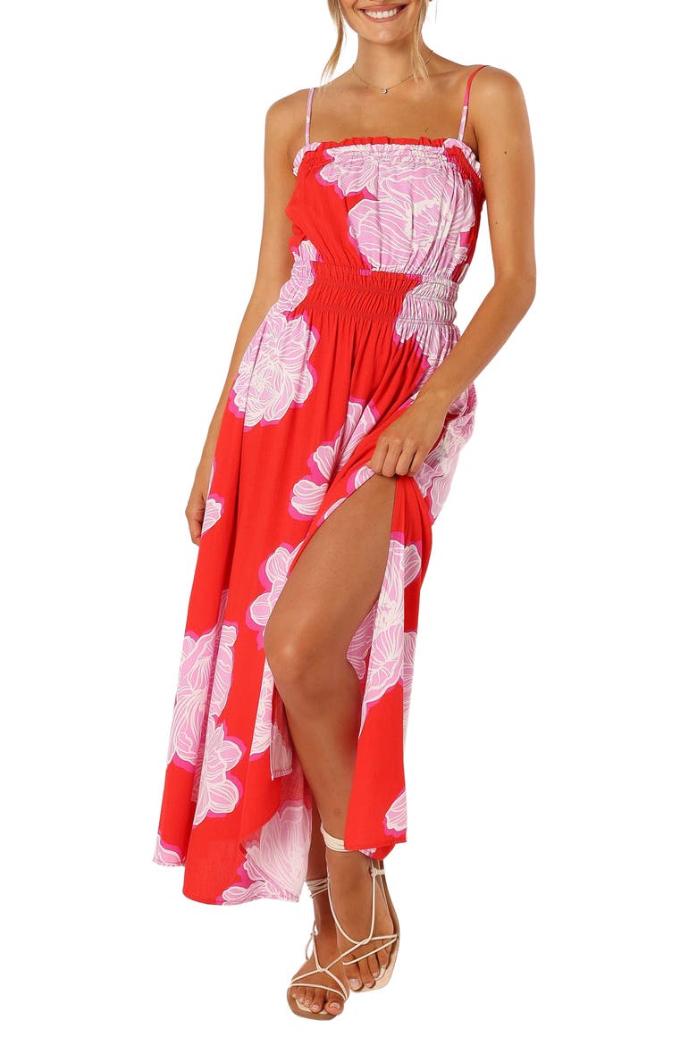 Sybel Floral Sundress, Main, color, RED PINK FLORAL